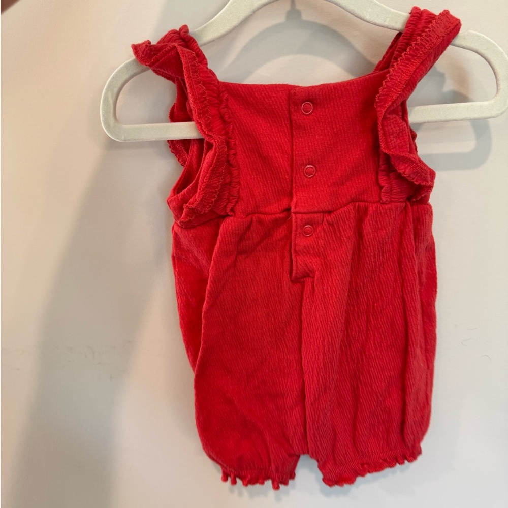 Carter's Red Ruffled Jumpsuit Romper - Picture 2 of 2
